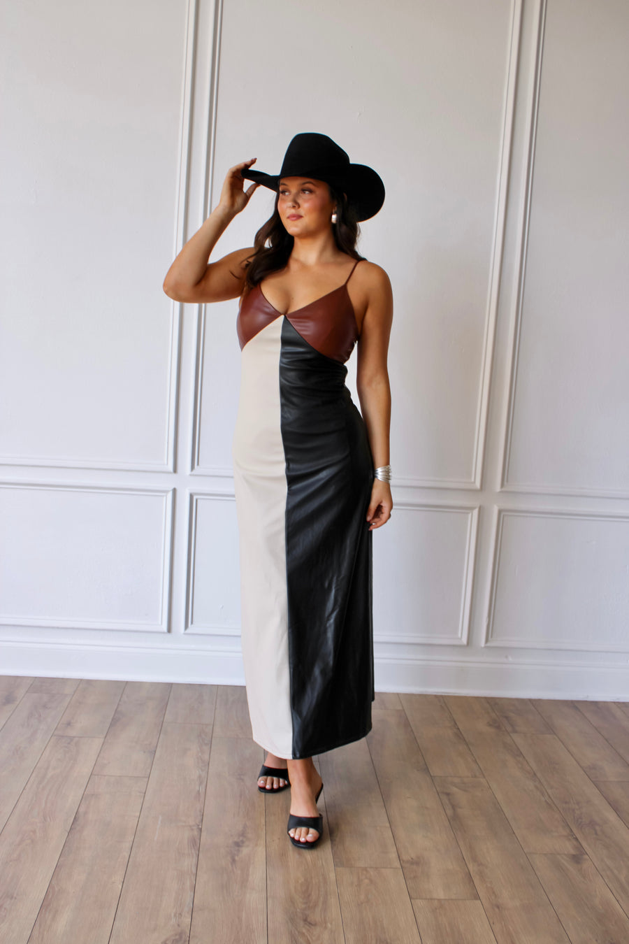 The Loretta Leather Dress