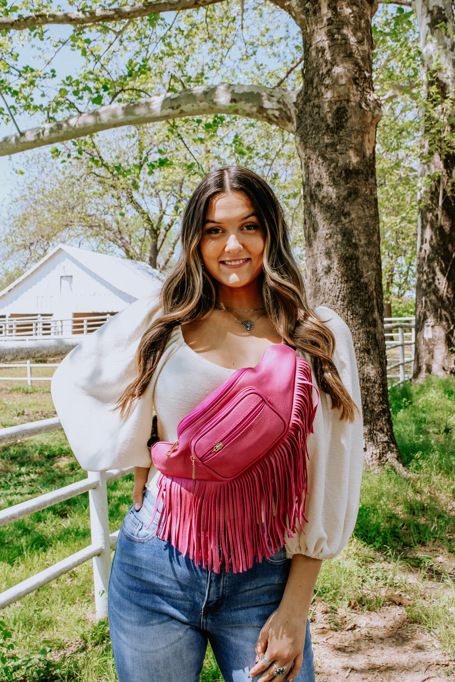 Fanny pack with discount fringe